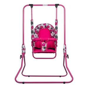 Leagan pentru copii AppeKids Pink Flowers, cu spatar reglabil, pliabil (Roz) imagine