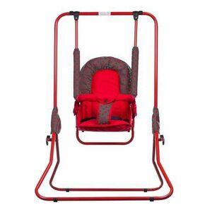 Leagan pentru copii AppeKids Red Mini, cu spatar reglabil si bara detasabila, pliabil (Rosu) imagine