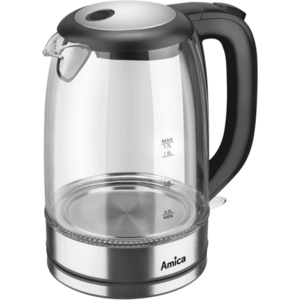 Fierbator de apa Amica KD 2050G, 1.7 l, 2200 W, Sticla (Inox) imagine