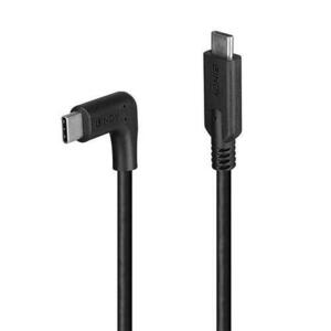 Cablu Lindy LY-32018, USB-C, 90°, 10Gbps, 1m, Negru imagine