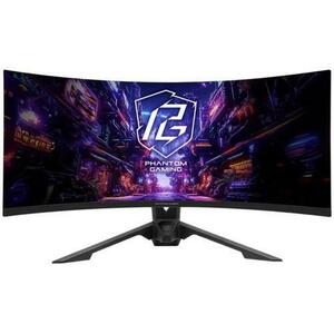 Monitor Gaming VA LED ASRock 34inch PG34QRT2B, WQHD (3440 x1440), HDMI, Displayport, Ecran curbat, Boxe, 180 Hz, 1 ms (Negru) imagine