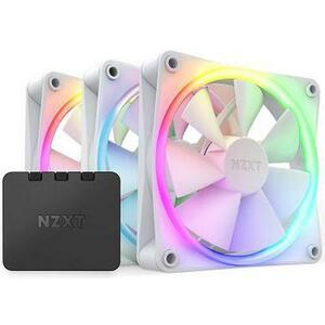 Set 3 ventilatoare NZXT F120, 120mm, RGB, 500-1800 RPM, 13.94 - 50.18 CFM (Alb) imagine