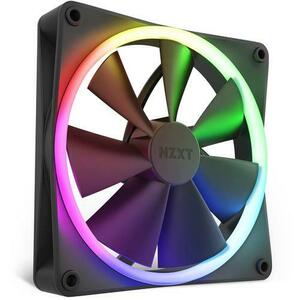Ventilator NZXT F140, 140mm, 1800 rpm, RGB, 4-pin PWM, 24.85 - 89.48 CFM (Negru) imagine