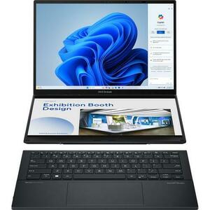 Ultrabook Asus ZenBook Duo OLED UX8406CA (Procesor Intel® Core™ Ultra 7 255H (24M Cache, up to 5.10 GHz) 14inch FHD+ 120Hz Touch, 32GB LPDDR5X, 1TB SSD, Intel® Arc™ 140T Graphics, Win 11 Pro, Gri) imagine
