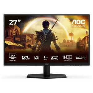 Monitor Gaming Fast VA LED AOC 27inch Q27G42XNE, QHD (2560 x 1440), HDMI, DisplayPort, Boxe, 180 Hz, 1 ms (Negru) imagine