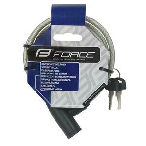 Antifurt pe cablu Force Eco spiralat 120/8mm, Transparent imagine