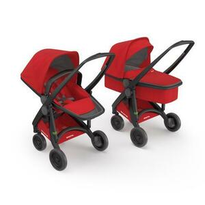 Carucior 2 In 1 Greentom, 100% Ecologic, 0 - 2.5 ani (Negru/Rosu) imagine