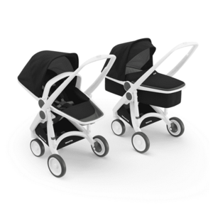 Carucior 2 In 1 Greentom, 100% Ecologic, 0 - 2.5 ani (Negru/Alb) imagine