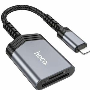 Cititor Card Lightning HOCO UA25, SD - microSD, Gri imagine