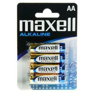 Baterii alcaline AA, R6, Maxell Alkaline, 1, 5 V, blister 4 baterii imagine
