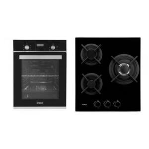 Pachet Samus 45-B4 Cuptor incorporabil Samus SCE459GTBV, 1900 W, 43 l, 6 functii, Clasa A + Plita incorporabila Samus PSG-43SG1, 3 arzatoare pe gaz, panou de control, Sticla (Negru) imagine