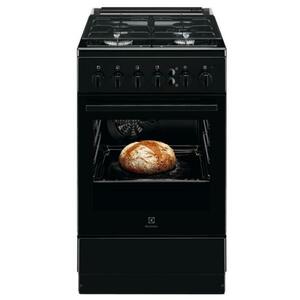 Aragaz Electrolux LKG504000K, Gaz, 4 Arzatoare, Aprindere electrica, 57 L, Autocuratare catalitica (Negru) imagine