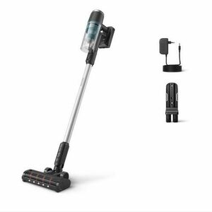 Aspirator vertical Philips XC3031/01, Seria 3000, Sistem de filtrare in 3 etape, pana la 60 minute cu baterie suplimentara, Cap de aspirare cu LED (Negru) imagine