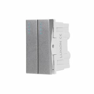 Modul Intrerupator Dublu Mecanic 2M / 1M LUXION, Standard Italian (Gri) imagine