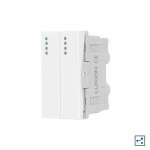 Modul Intrerupator Dublu Cap-Scara Mecanic 2M / 1M LUXION, Standard Italian (Alb) imagine