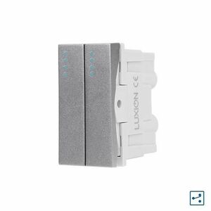 Modul Intrerupator Dublu Cap-Scara Mecanic 2M / 1M LUXION, Standard Italian (Gri) imagine