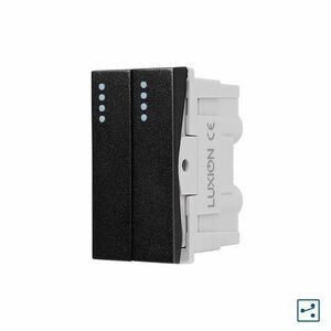 Modul Intrerupator Dublu Cap-Scara Mecanic 2M / 1M LUXION, Standard Italian (Negru) imagine
