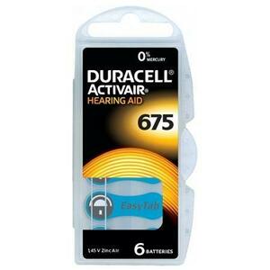 Baterie Duracell pentru aparat auditiv ZA 675, 6buc imagine