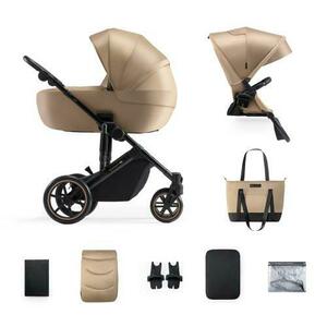 Carucior 2in1 multifunctional KinderKraft Prime 2, 0-22 kg, pliabil, UPF50+, ventilatie, reversibil, Bej imagine