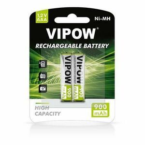 Acumulatori VIPOW 1.2V, AAA, 900 mAh, Ni-MH, 2 bucati imagine