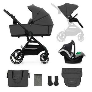 Carucior sport 3 in 1 Kinderkraft Yoxi, 0-22kg, landou, scoica auto, pliabil, Gri imagine
