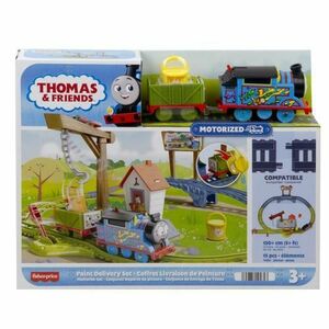 Set de joaca - Locomotiva motorizata Thomas livreaza vopseaua imagine