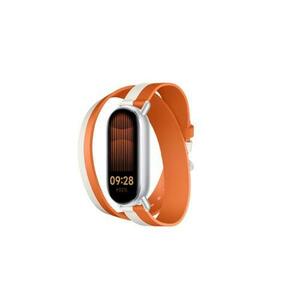 Curea din piele Xiaomi Dual-Tone BHR8724GL pentru Smart Band 8/9 (Alb/Portocaliu) imagine