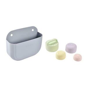 Cos silicon Beaba Pebble B920413, cu jucarii de baie imagine
