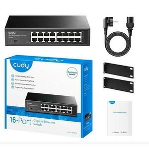 Switch Cudy GS1016, 16 porturi, 10/100/1000, Auto-MDI/MDIX pentru 19inchrack imagine