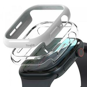 Husa Ringke Slim pentru Apple Watch 10 42mm Series, Set 2 bucati, Alb/Transparent imagine
