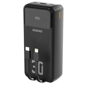 Baterie Externa Dudao K15MAX, 30000mAh, 22.5W, QC + PD, 1 x Lightning - 1 x USB-A - 2 x USB-C, Neagra imagine