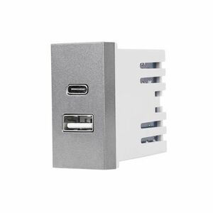 Modul Priza USB A+C 1M LUXION, Standard Italian (Gri) imagine
