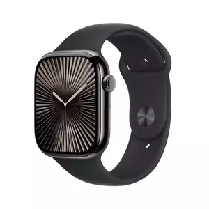 Smartwatch Apple Watch 10 GPS + Cellular 42mm Carcasa Slate Titanium Bratara Black Sport - S/M imagine