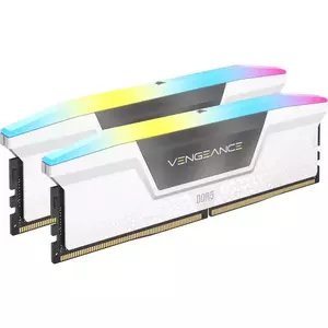 Memorie Desktop Corsair Vengeance RGB 32GB(2 x 16GB) DDR5 6000Mhz CL36 AMD Expo & Intel XMP White imagine