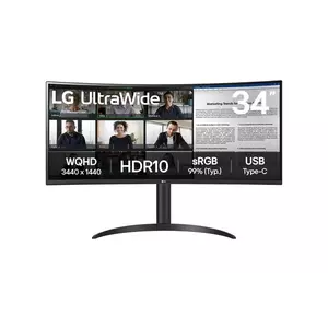 Monitor LED LG 34WR55QK-B 34" Curbat WQHD UltraWide 100Hz 5ms Black imagine
