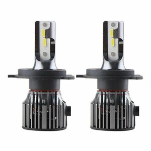 Set 2 LED-Uri Auto Techstar® PN-V7, H4, 52W, 9000 Lumeni, 6500K, 9-24V, Unghi Fascicul 360°, CSP 1860, Canbus, Radiator Aluminiu, Racire Cooling Tech, Argintiu imagine