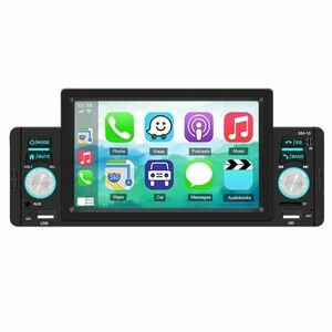 Resigilat MP5 Player Auto Techstar® 5001, Ecran 5 inch, 1280x480P, Compatibil Apple Carplay/Android Auto, Bluetooth, Mirror Link, Card TF, USB, AUX, Negru imagine