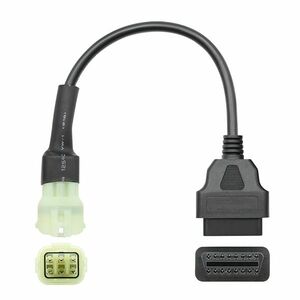 Cablu Adaptor Motociclete KTM, 6-pin, verde, femela catre OBD-II 16-pin femela, pentru diagnoza ECU cu TuneECU imagine