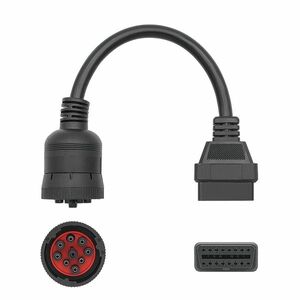 Cablu Adaptor Auto pentru Diagnoza Camion J1939 9-pin la standard OBD2 16-pin femela, Compatibil Mercedes, Volvo, Scania, MAN, Iveco, Renault imagine