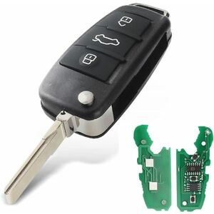 Cheie Auto Programabila Techstar cu 3 butoane pentru Audi Q7 B7 Q3 A3 TT A2 A8 A6 A6L A4 S5 C5 C6 B6 A4L A5 Q5 S RS Cabrio, Avant, Quattro, 433MHz, ID48, FCC: 8E0837220 / 8E0837220K / 8E0837220D imagine