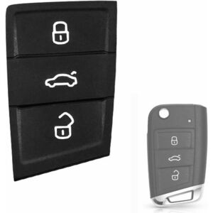 Membrana Cauciuc Butoane Cheie Auto VW Golf 7, Polo, Seat Leon, Ibiza, Ateca, Skoda Kodiaq, Karoq, Fabia – Pad Cheie 3 Butoane Compatibil Modele VAG imagine