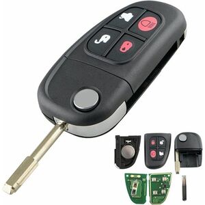 Cheie Auto Completa Programabila 433MHz, cu 4 butoane, cip 4D60, compatibila Jaguar X-Type, S-Type, XJ, XJR, XK, XF, cu electronica si lama FO21, FCCID: NHVWB1U241 imagine