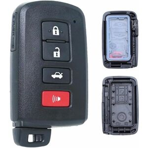 Carcasa Cheie Auto Techstar cu 4 butoane, Compatibila Toyota Camry, Corolla, RAV4, Highlander, Avalon – FCC HYQ14FBA – cu lama netaiata imagine