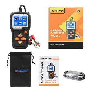 Tester Profesional pentru Baterii Auto si Moto KONNWEI KW650, 6-16V, cu Ecran Color 2.4", Analiza Grafica, tiparire raport și update online imagine