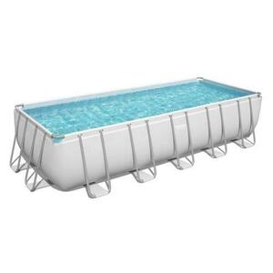 Piscina supraterana cu cadru metalic Bestway Power Steel, Dreptunghiulara, 640 x 274 x 132 cm, 19281 L (Gri) imagine