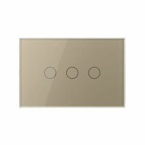 Intrerupator triplu cu touch Livolo din sticla, standard italian – Serie noua (Auriu) imagine