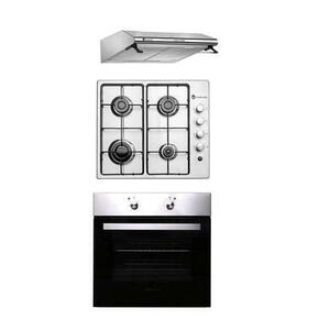 Pachet cuptor electric, plita gaz si hota clasica Mirage Traditional Studio Casa, 2300 W, Clasa A, 61, 4 arzatoare gaz, 2 motoare, Inox imagine