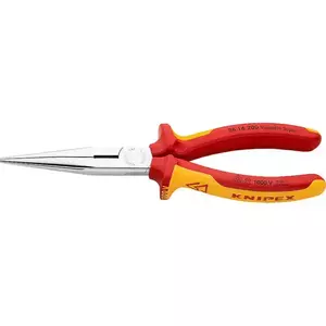 Cleste cu cioc lung semirotund, izolat la 1000 V, KNIPEX, 200 mm imagine