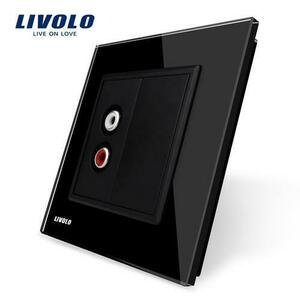 Priza simpla Livolo cu rama din sticla imagine