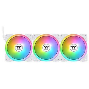 Set 3 ventilatoare Thermaltake TT Premium Swafan EX14 Sync, iluminare ARGB, 140mm, PWM (Alb) imagine